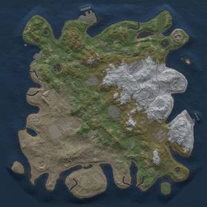 Thumbnail Rust Map: Procedural Map, Size: 4000, Seed: 1970366329, 19 Monuments