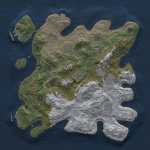 Thumbnail Rust Map: Procedural Map, Size: 3500, Seed: 1034611498, 15 Monuments