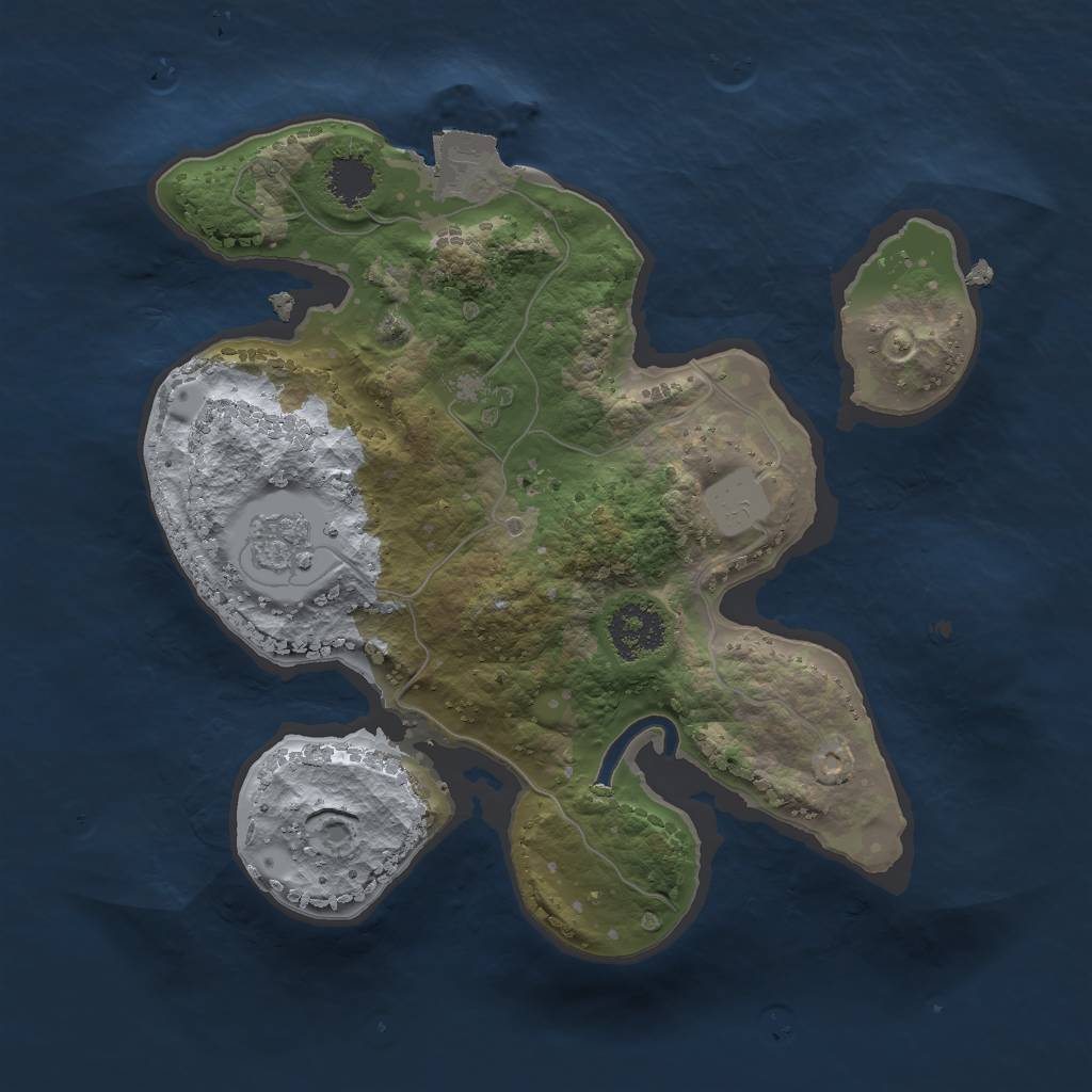 Rust Map: Procedural Map, Size: 2000, Seed: 1839086243, 4 Monuments