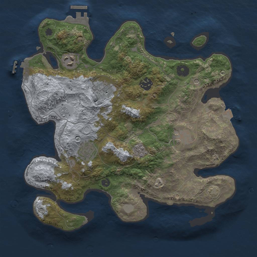 Rust Map: Procedural Map, Size: 3100, Seed: 87548545, 14 Monuments