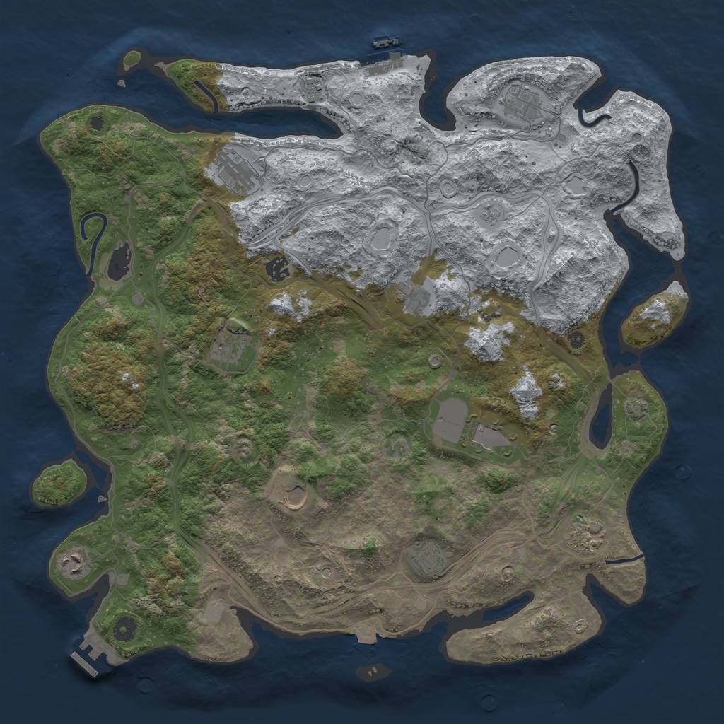 Rust Map: Procedural Map, Size: 4500, Seed: 1785145597, 19 Monuments