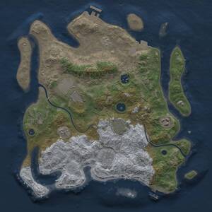 Thumbnail Rust Map: Procedural Map, Size: 3500, Seed: 1564692921, 13 Monuments
