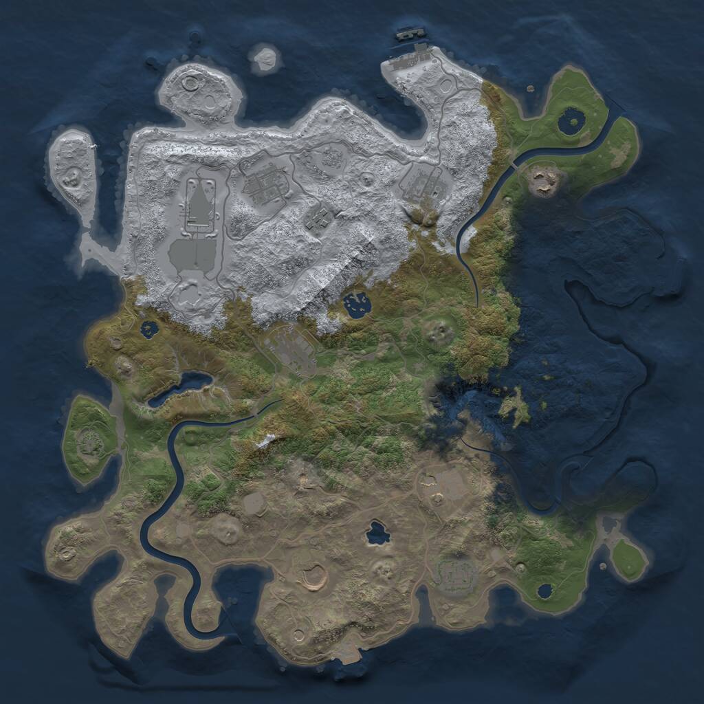 Rust Map: Procedural Map, Size: 4000, Seed: 215172157, 16 Monuments