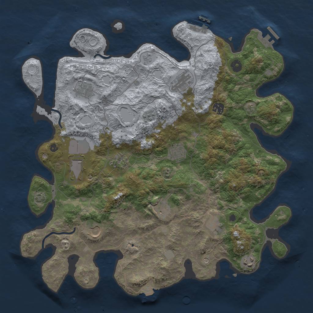 Rust Map: Procedural Map, Size: 4000, Seed: 215172157, 19 Monuments