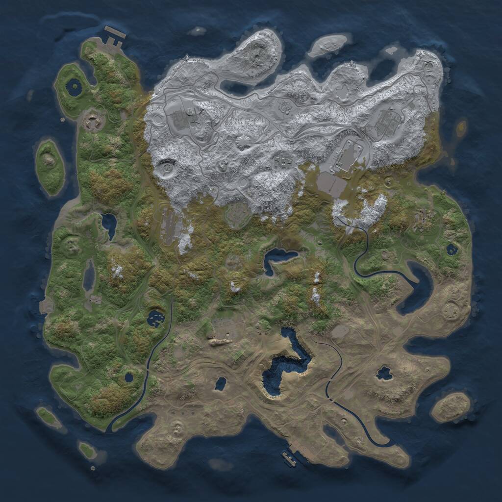 Rust Map: Procedural Map, Size: 4500, Seed: 785493325, 16 Monuments