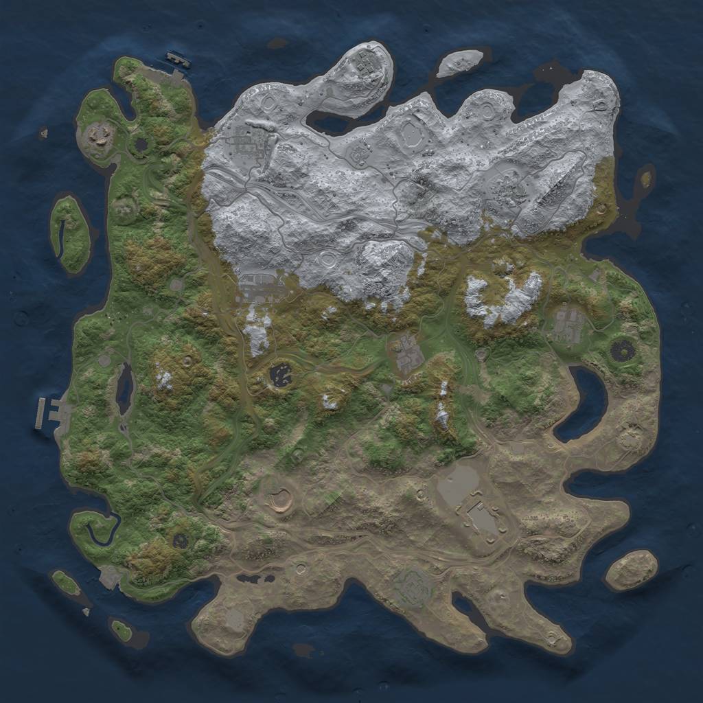 Rust Map: Procedural Map, Size: 4500, Seed: 785493325, 19 Monuments