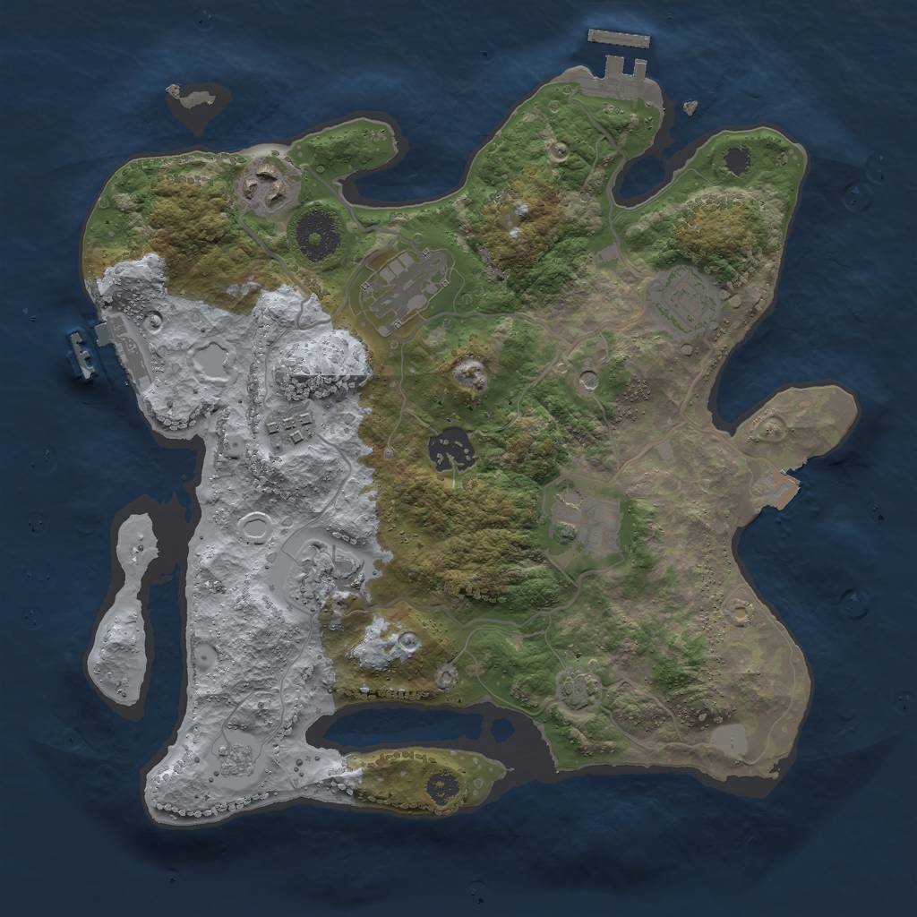 Rust Map: Procedural Map, Size: 3000, Seed: 383727241, 15 Monuments