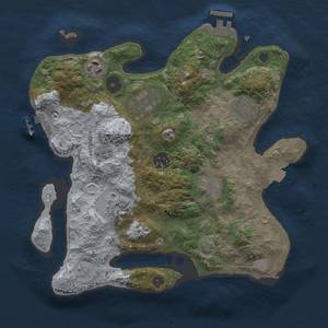 Thumbnail Rust Map: Procedural Map, Size: 3000, Seed: 383727241, 15 Monuments