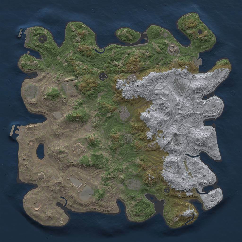 Rust Map: Procedural Map, Size: 4250, Seed: 717410891, 19 Monuments