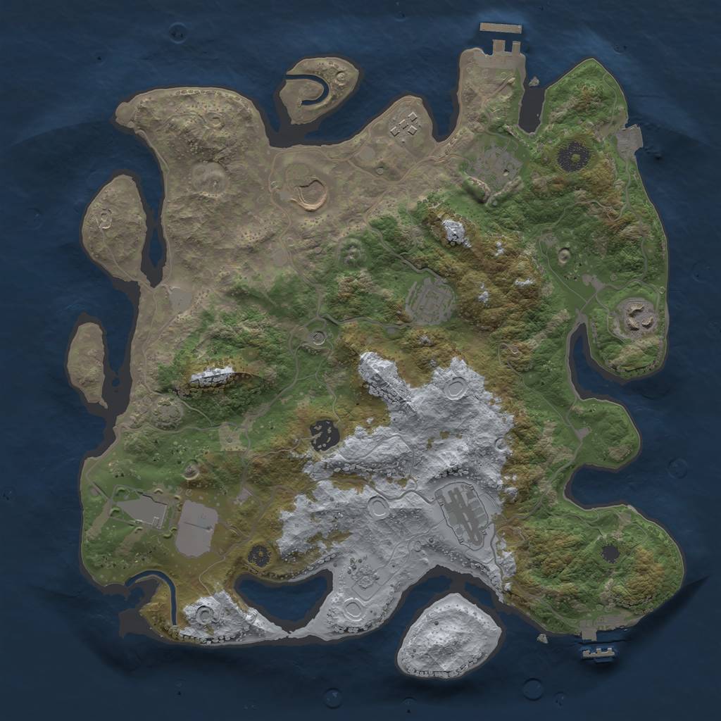 Rust Map: Procedural Map, Size: 3500, Seed: 1373969206, 16 Monuments