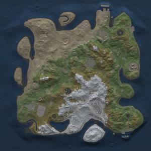 Thumbnail Rust Map: Procedural Map, Size: 3500, Seed: 1373969206, 16 Monuments