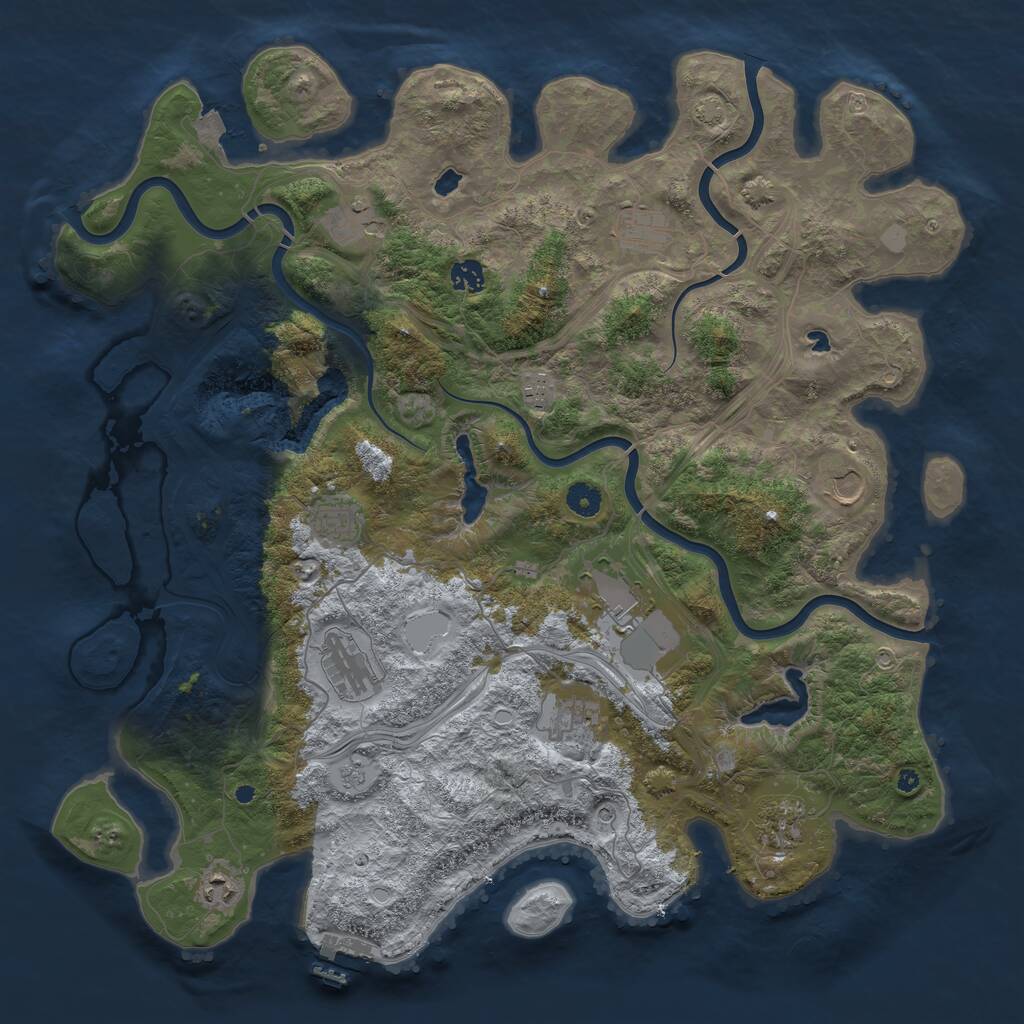 Rust Map: Procedural Map, Size: 4500, Seed: 9153233, 16 Monuments