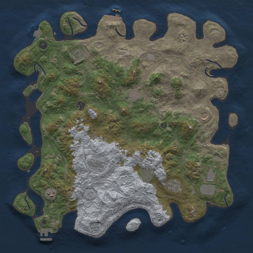 Rust Map: Procedural Map, Size: 4500, Seed: 9153233, 19 Monuments