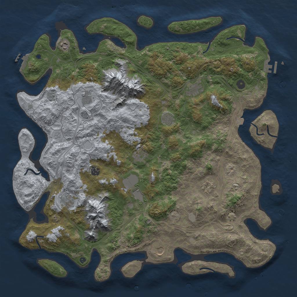 Rust Map: Procedural Map, Size: 5000, Seed: 1686816579, 19 Monuments