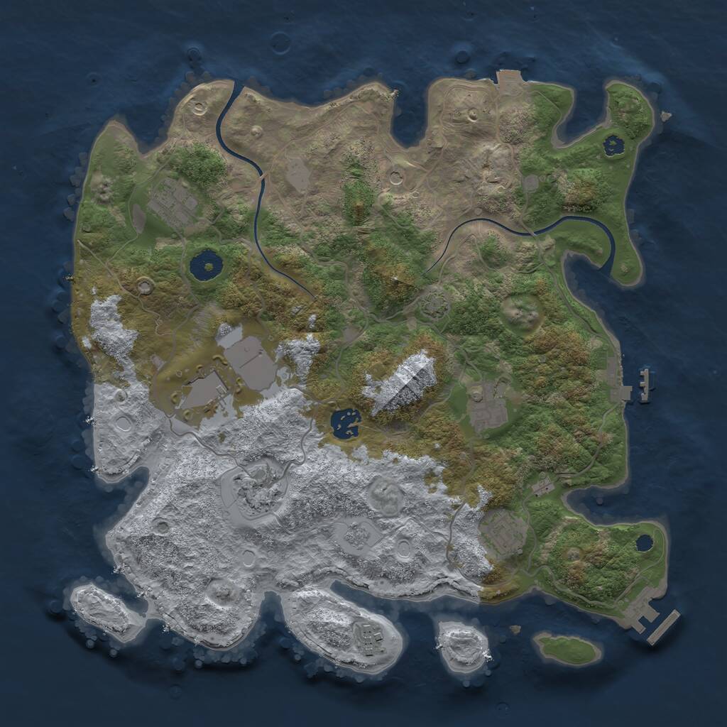 Rust Map: Procedural Map, Size: 3500, Seed: 2116823727, 13 Monuments