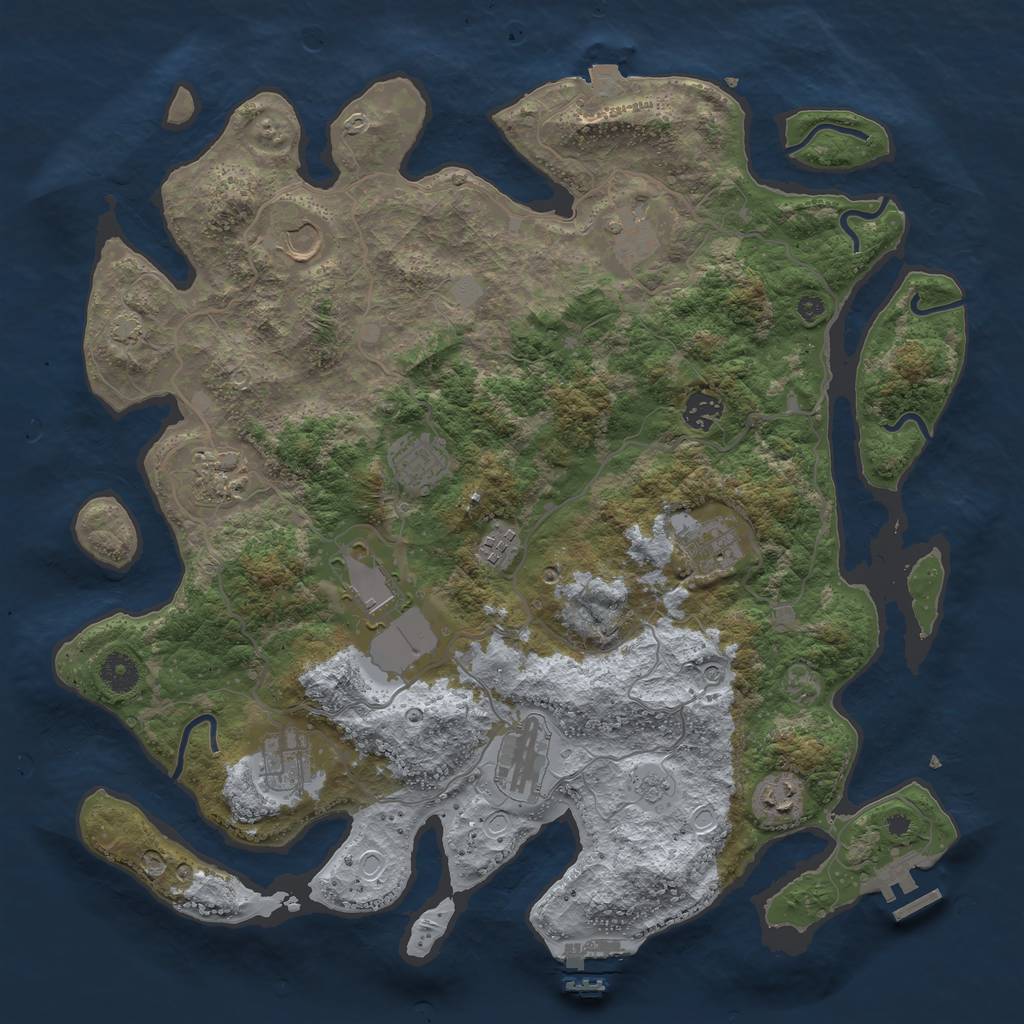 Rust Map: Procedural Map, Size: 4000, Seed: 219997852, 19 Monuments