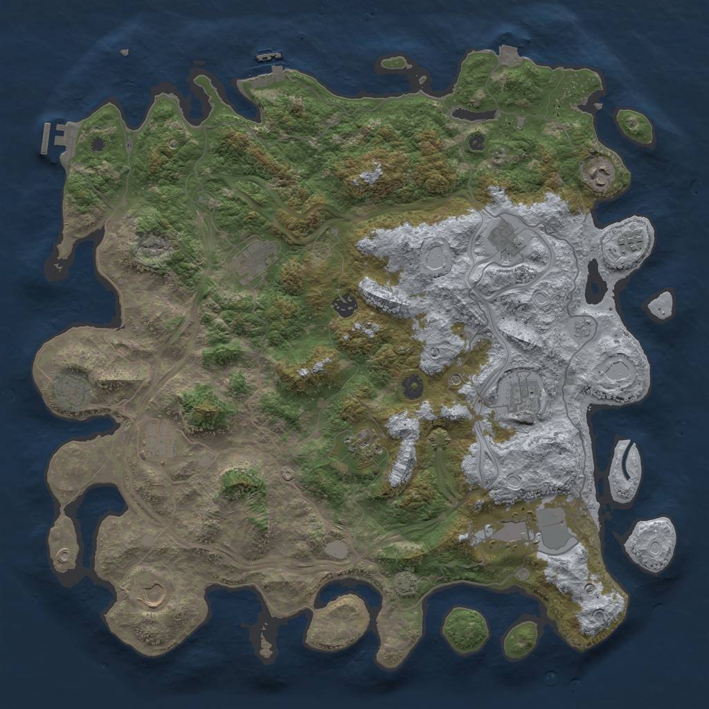 Rust Map: Procedural Map, Size: 4500, Seed: 1804966067, 19 Monuments