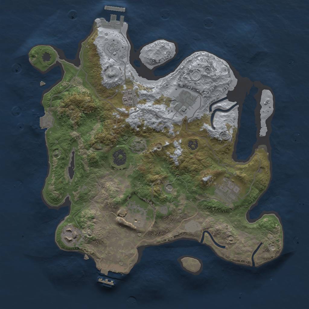 Rust Map: Procedural Map, Size: 3000, Seed: 29069, 13 Monuments