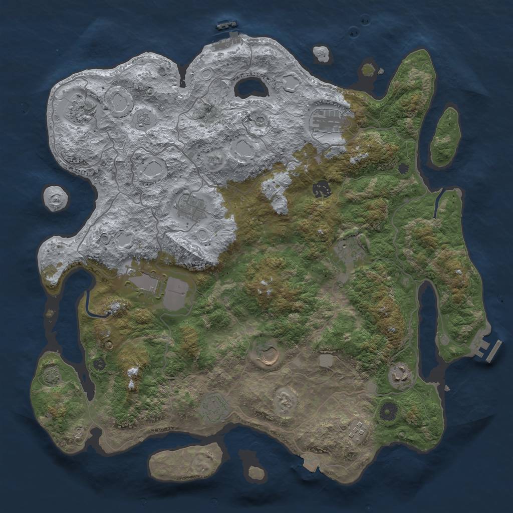 Rust Map: Procedural Map, Size: 4200, Seed: 118149066, 18 Monuments