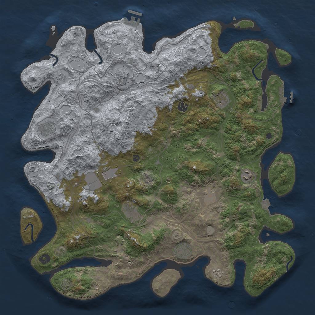 Rust Map: Procedural Map, Size: 4500, Seed: 772620508, 18 Monuments