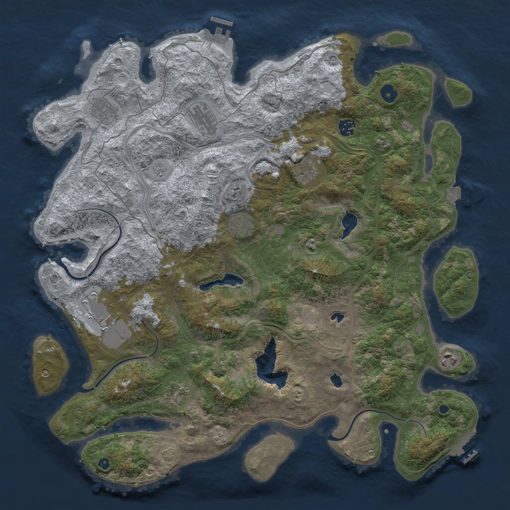 Rust Map: Procedural Map, Size: 4500, Seed: 772620508, 15 Monuments