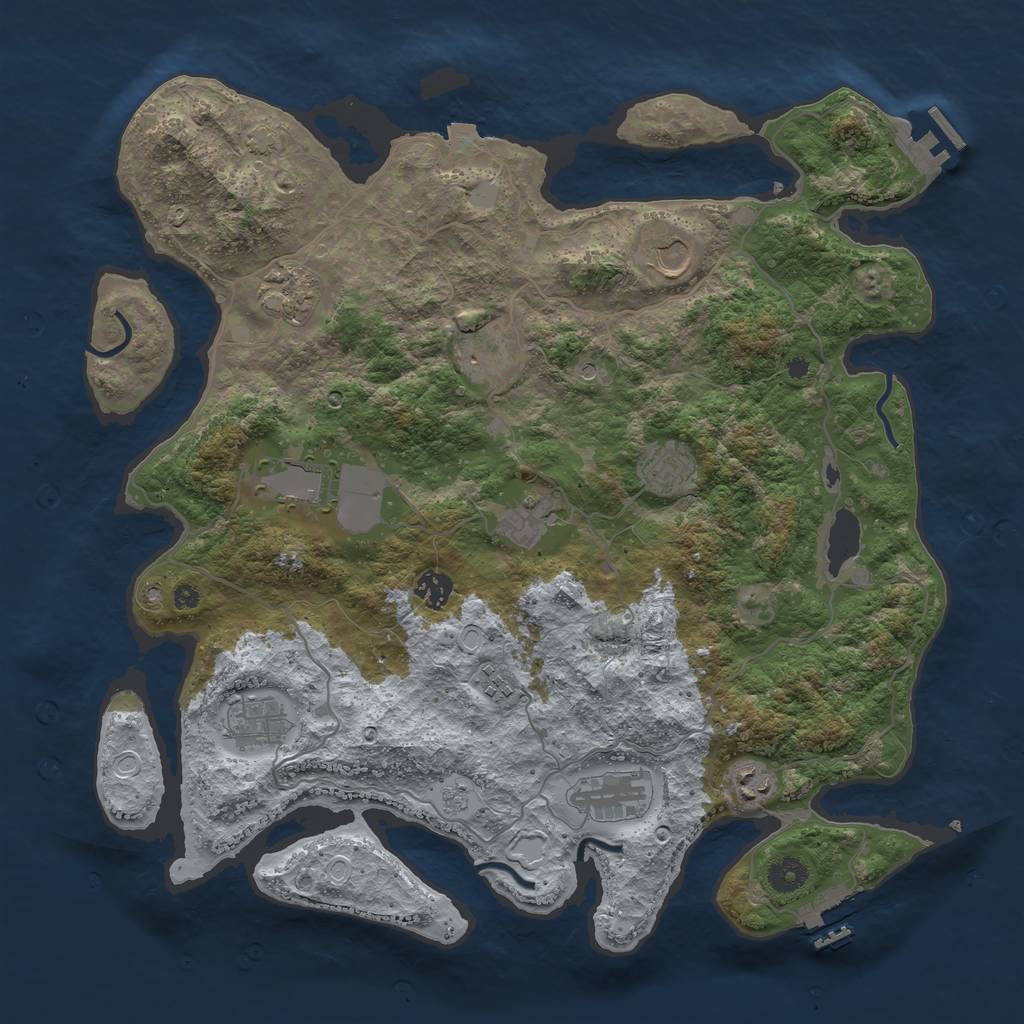 Rust Map: Procedural Map, Size: 4096, Seed: 119565884, 19 Monuments