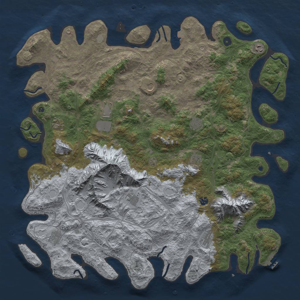 Rust Map: Procedural Map, Size: 5300, Seed: 1600060352, 18 Monuments