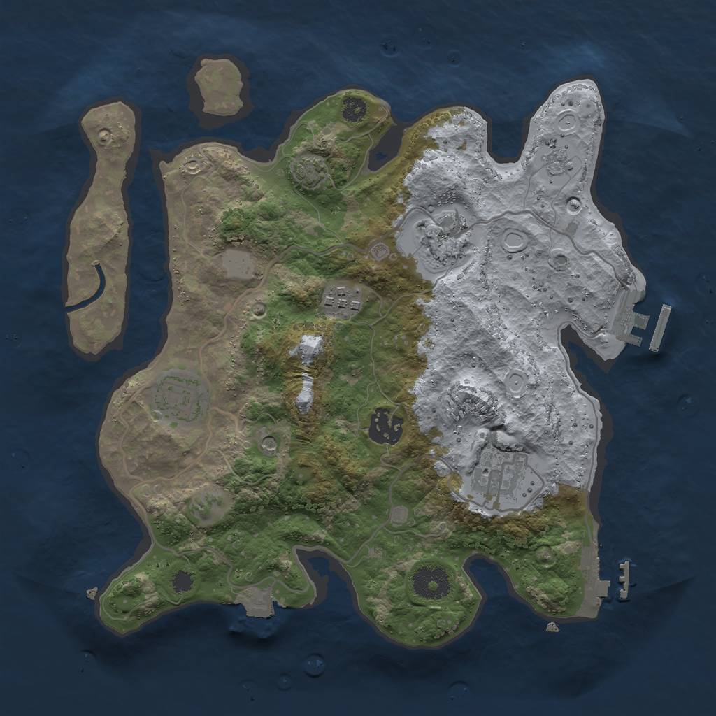 Rust Map: Procedural Map, Size: 3000, Seed: 79982, 13 Monuments