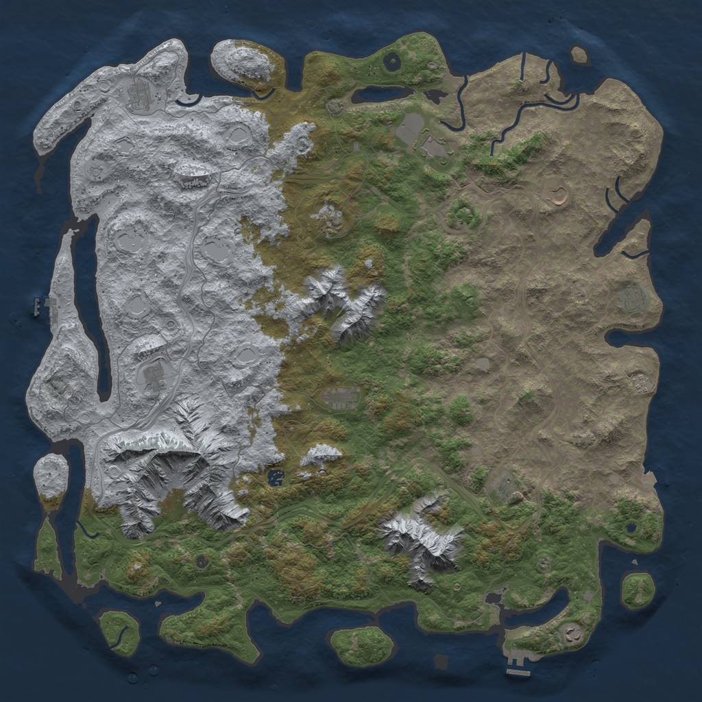 Rust Map: Procedural Map, Size: 6000, Seed: 35175291, 19 Monuments