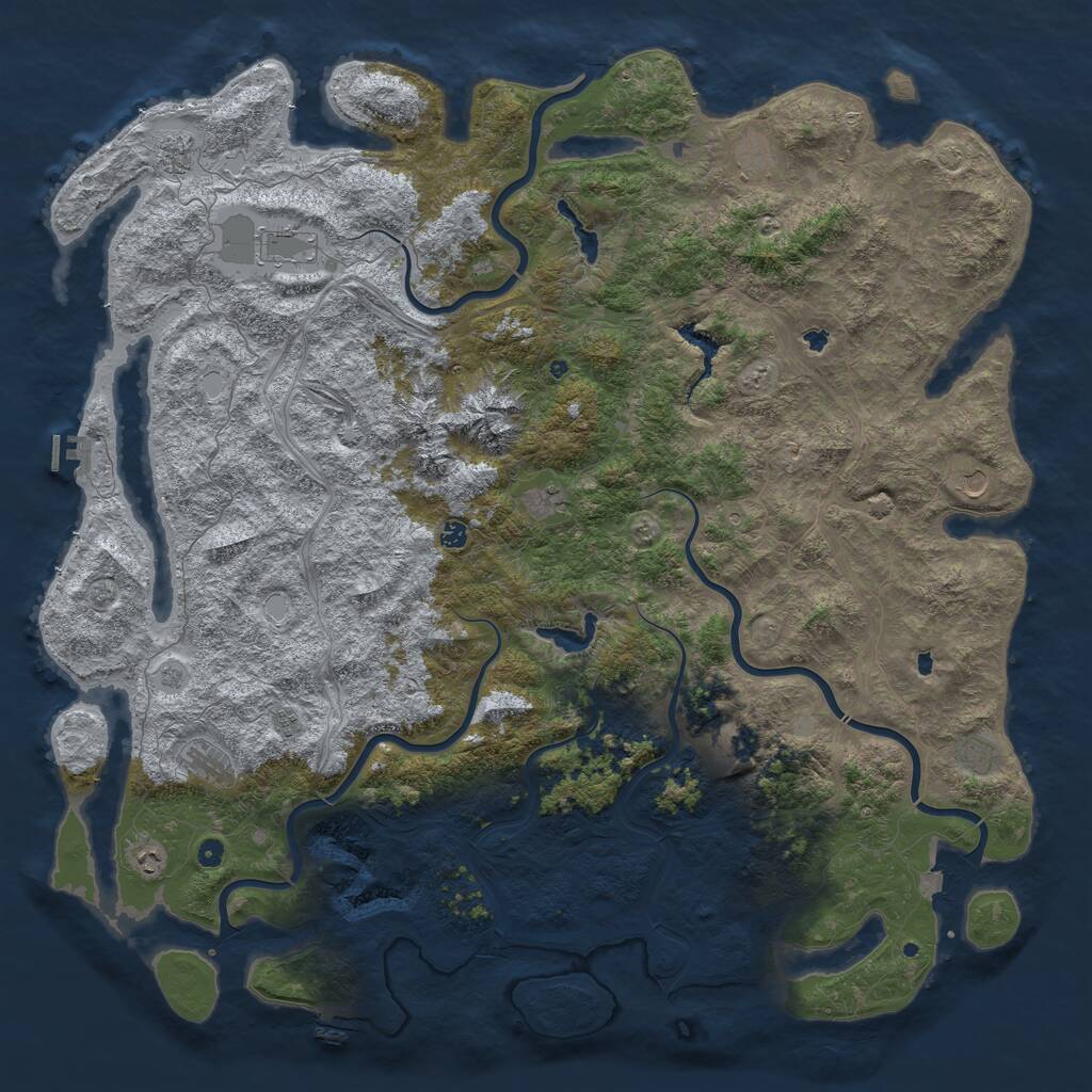 Rust Map: Procedural Map, Size: 6000, Seed: 35175291, 19 Monuments