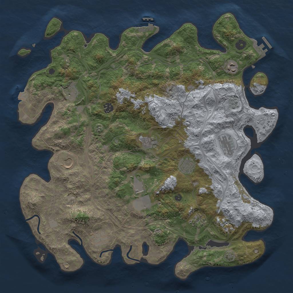 Rust Map: Procedural Map, Size: 4250, Seed: 156532697, 19 Monuments