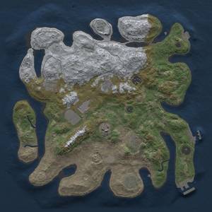 Thumbnail Rust Map: Procedural Map, Size: 3500, Seed: 345301773, 16 Monuments