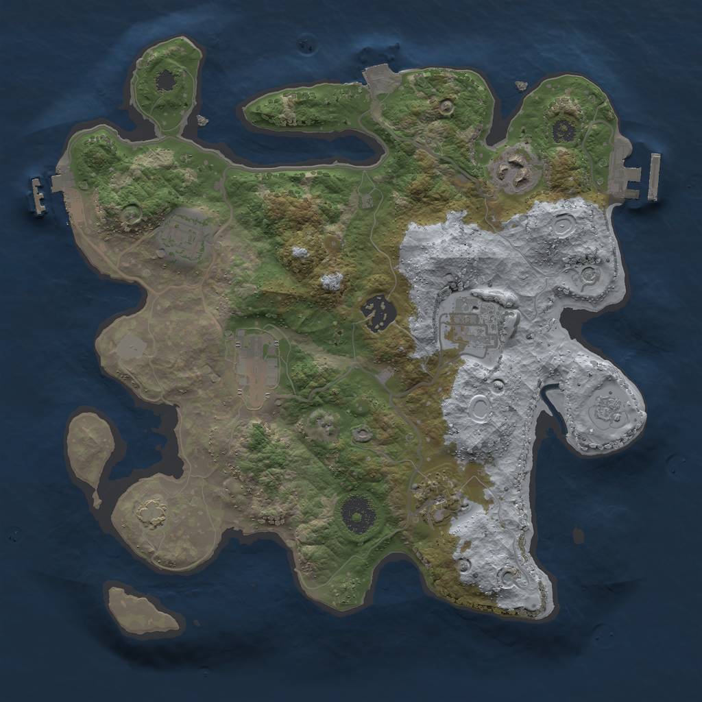 Rust Map: Procedural Map, Size: 3000, Seed: 5411779, 14 Monuments