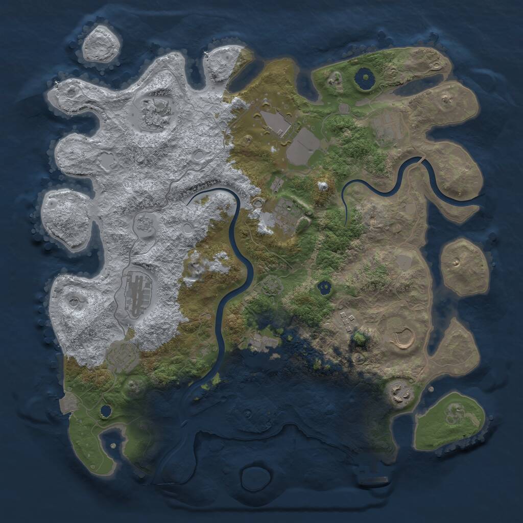 Rust Map: Procedural Map, Size: 3800, Seed: 1214119383, 15 Monuments