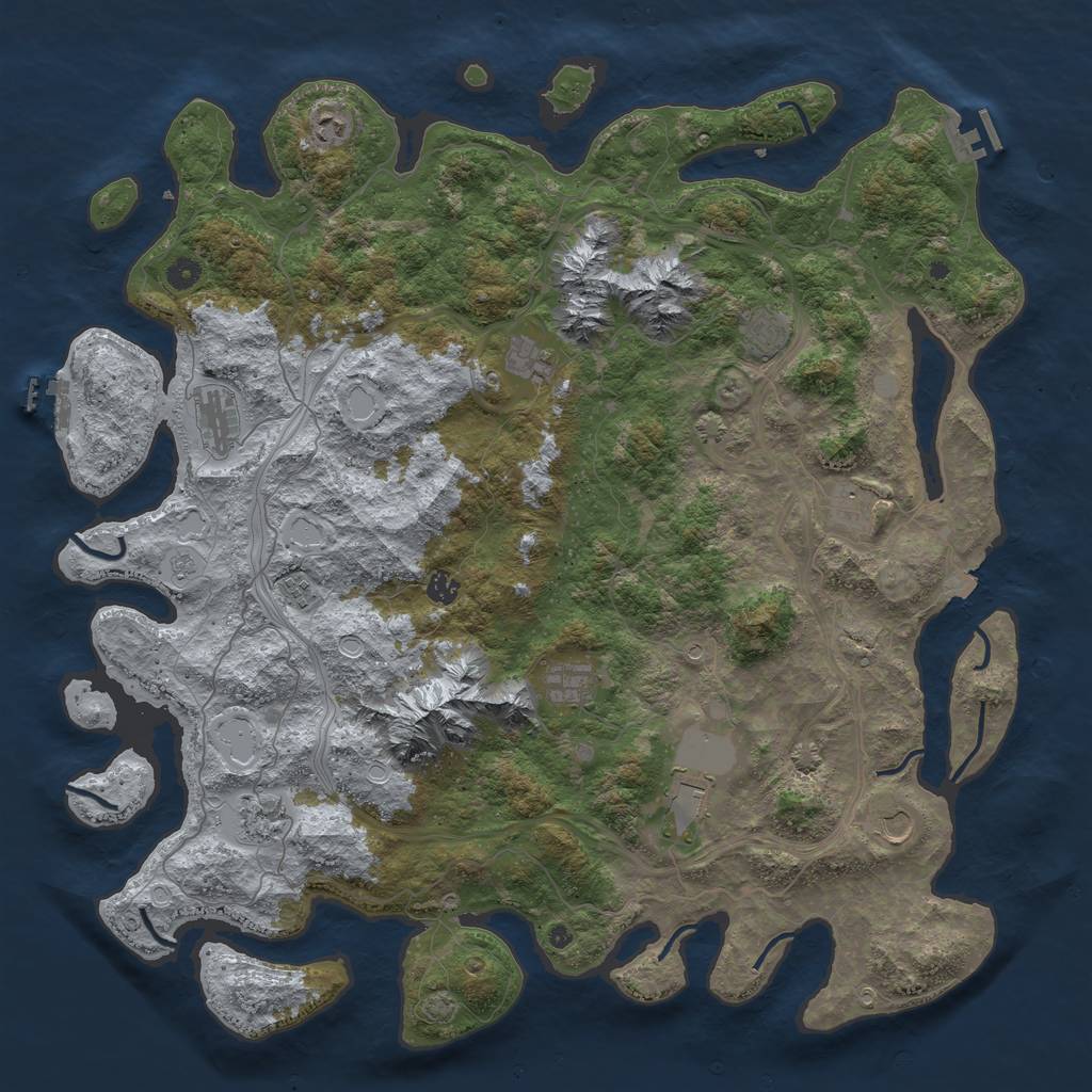 Rust Map: Procedural Map, Size: 5000, Seed: 808869822, 19 Monuments