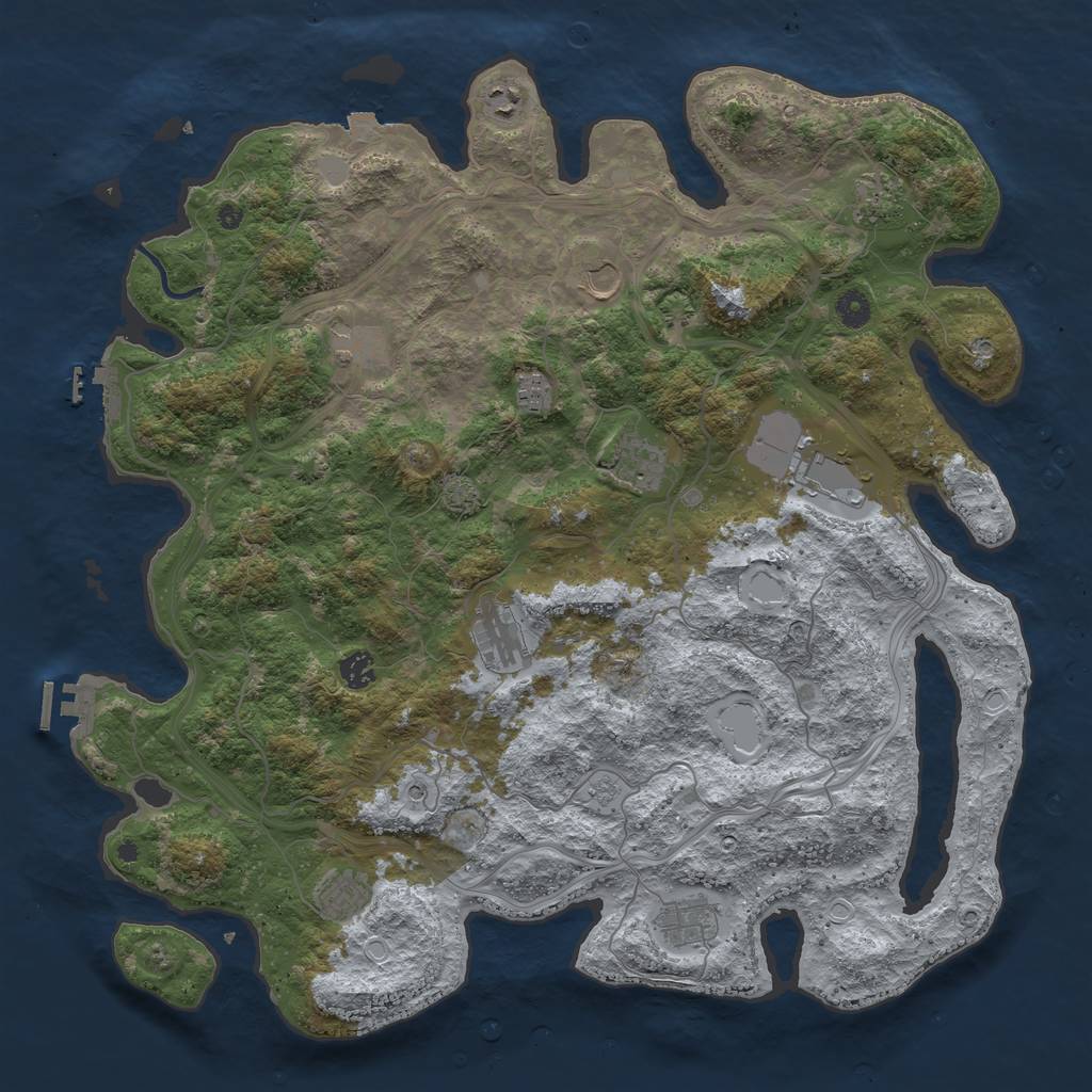 Rust Map: Procedural Map, Size: 4500, Seed: 622234651, 19 Monuments