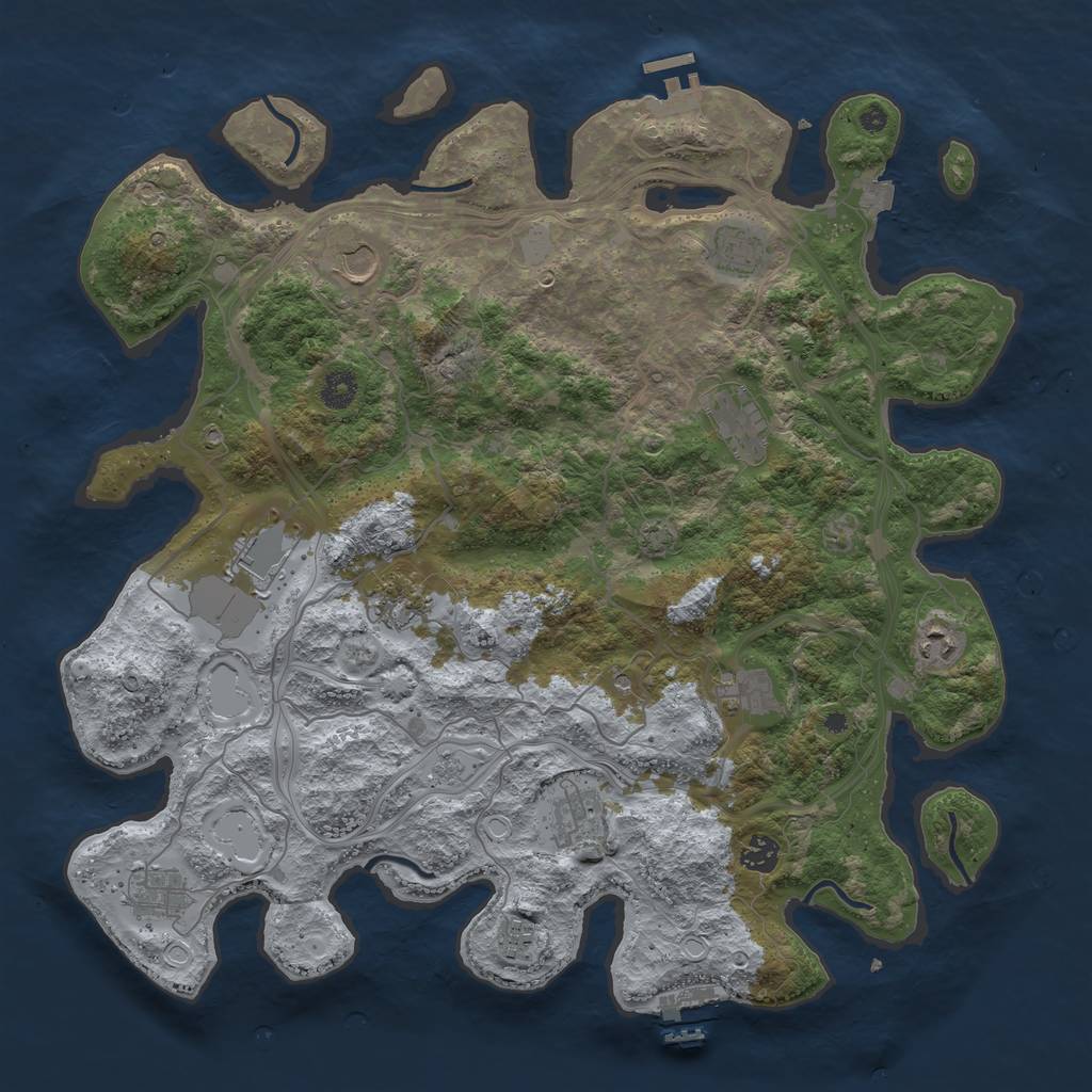 Rust Map: Procedural Map, Size: 4250, Seed: 2096018598, 19 Monuments