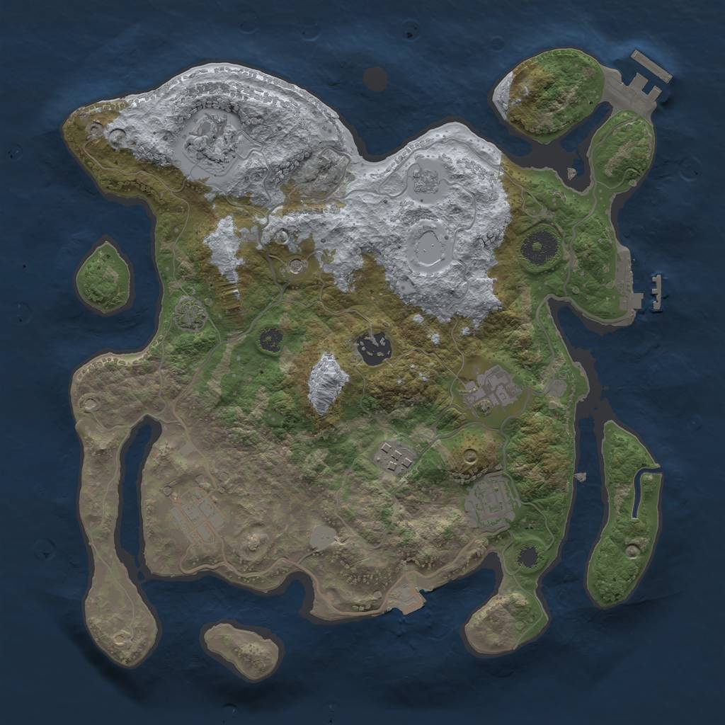 Rust Map: Procedural Map, Size: 3200, Seed: 1729979228, 14 Monuments