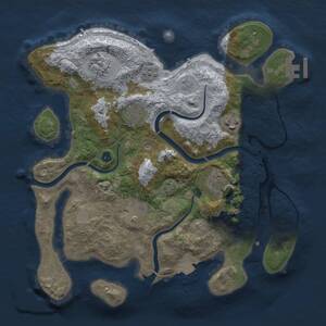 Thumbnail Rust Map: Procedural Map, Size: 3200, Seed: 1729979228, 11 Monuments