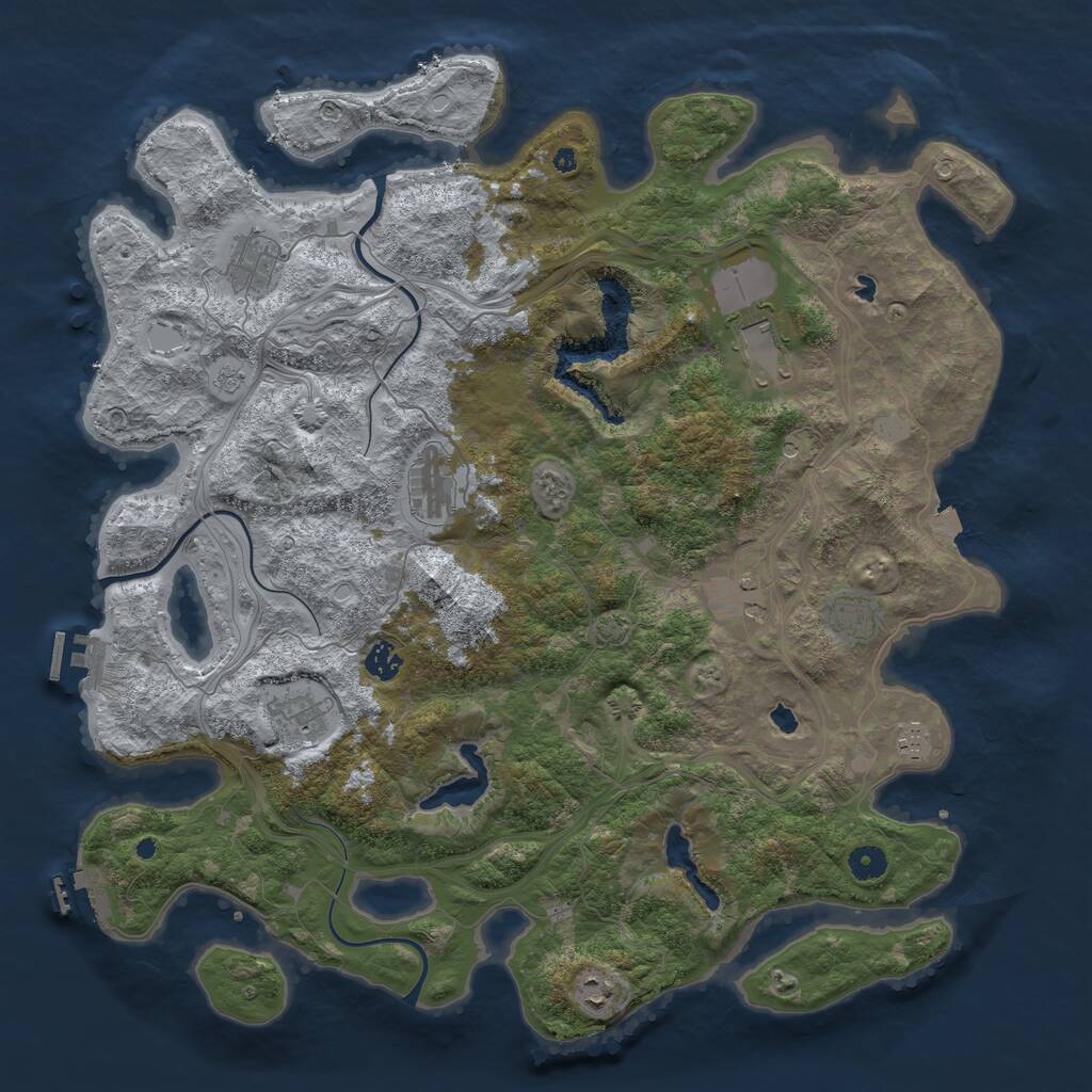 Rust Map: Procedural Map, Size: 4500, Seed: 425964380, 15 Monuments