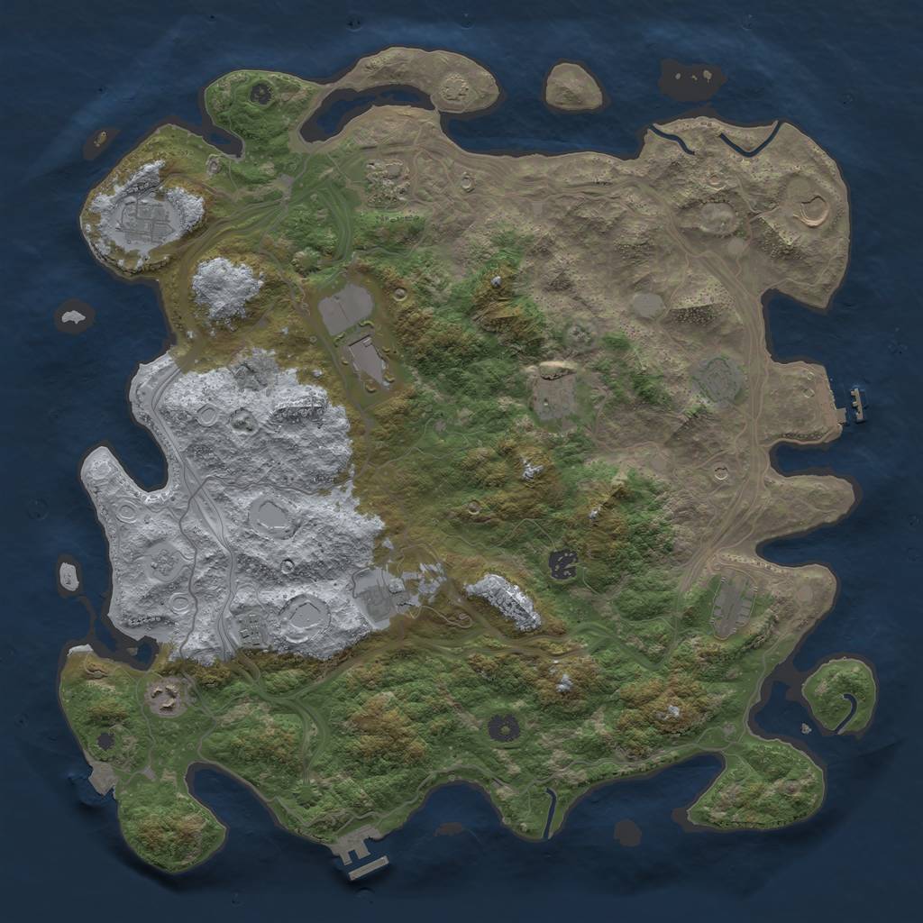 Rust Map: Procedural Map, Size: 4500, Seed: 579646163, 19 Monuments