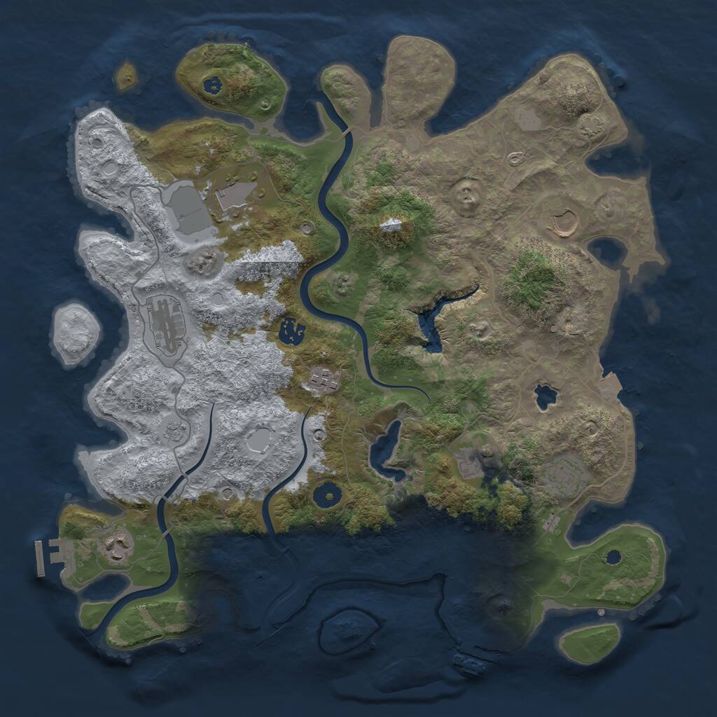 Rust Map: Procedural Map, Size: 4000, Seed: 533549988, 14 Monuments