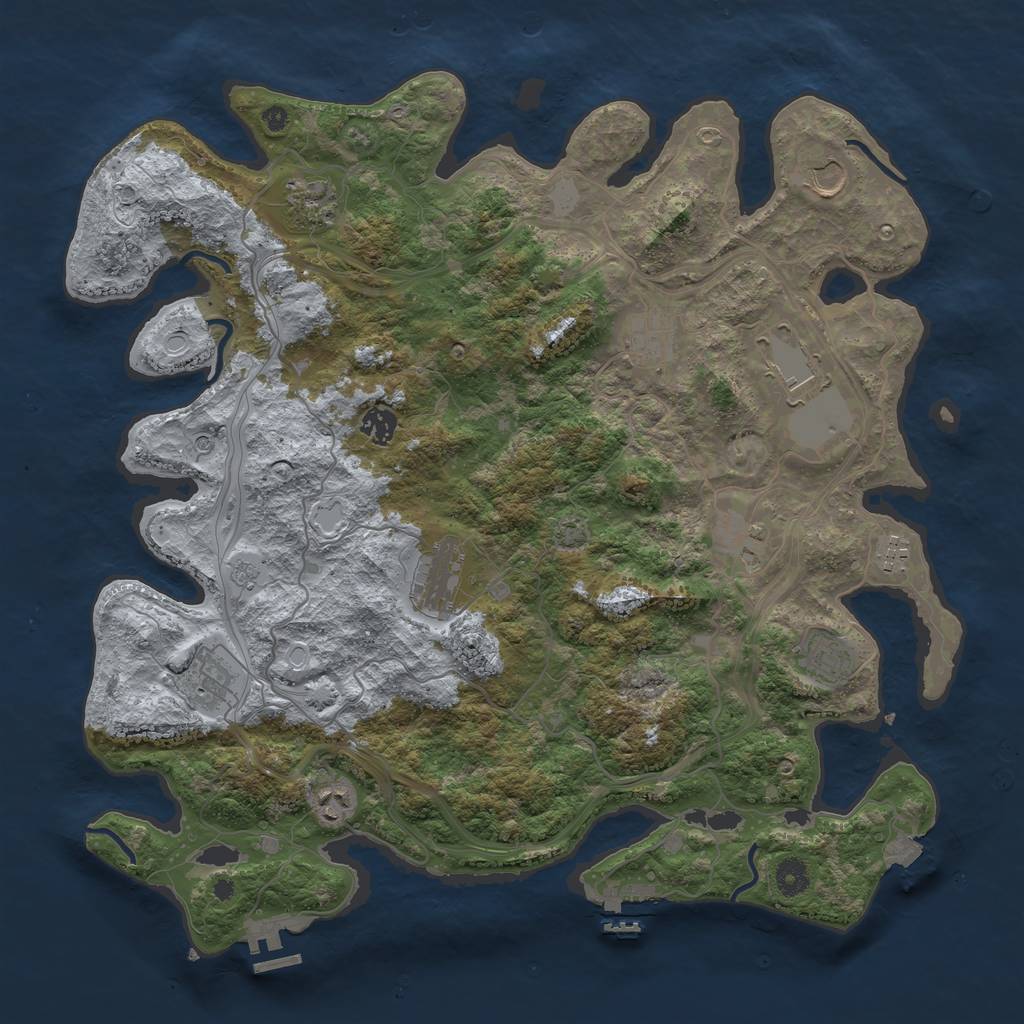 Rust Map: Procedural Map, Size: 4250, Seed: 599388458, 19 Monuments