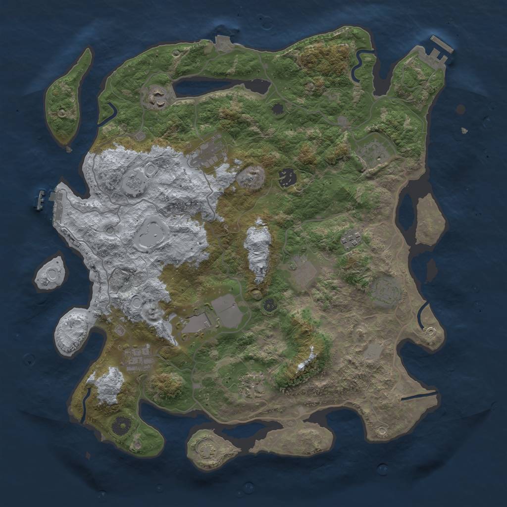 Rust Map: Procedural Map, Size: 4000, Seed: 19092024, 18 Monuments