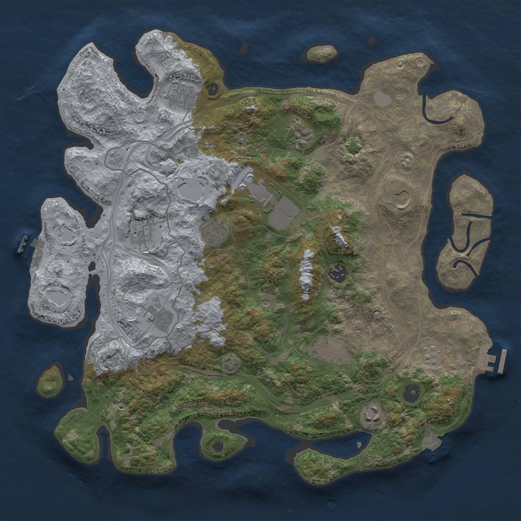 Rust Map: Procedural Map, Size: 4250, Seed: 1397558790, 19 Monuments