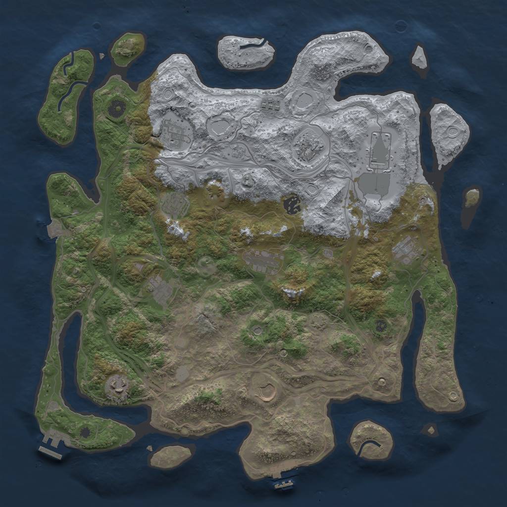 Rust Map: Procedural Map, Size: 4250, Seed: 228853101, 19 Monuments