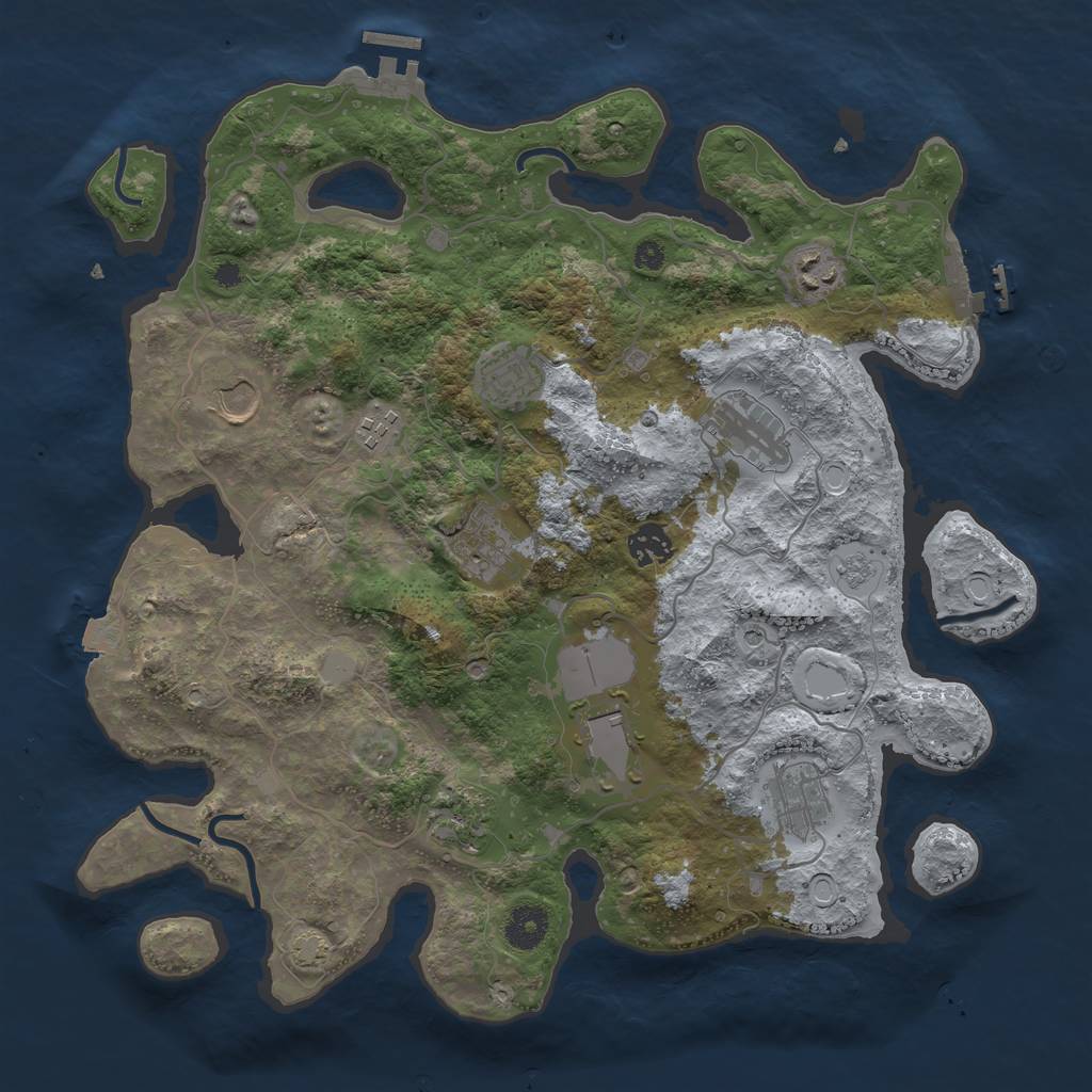 Rust Map: Procedural Map, Size: 3750, Seed: 979687, 18 Monuments