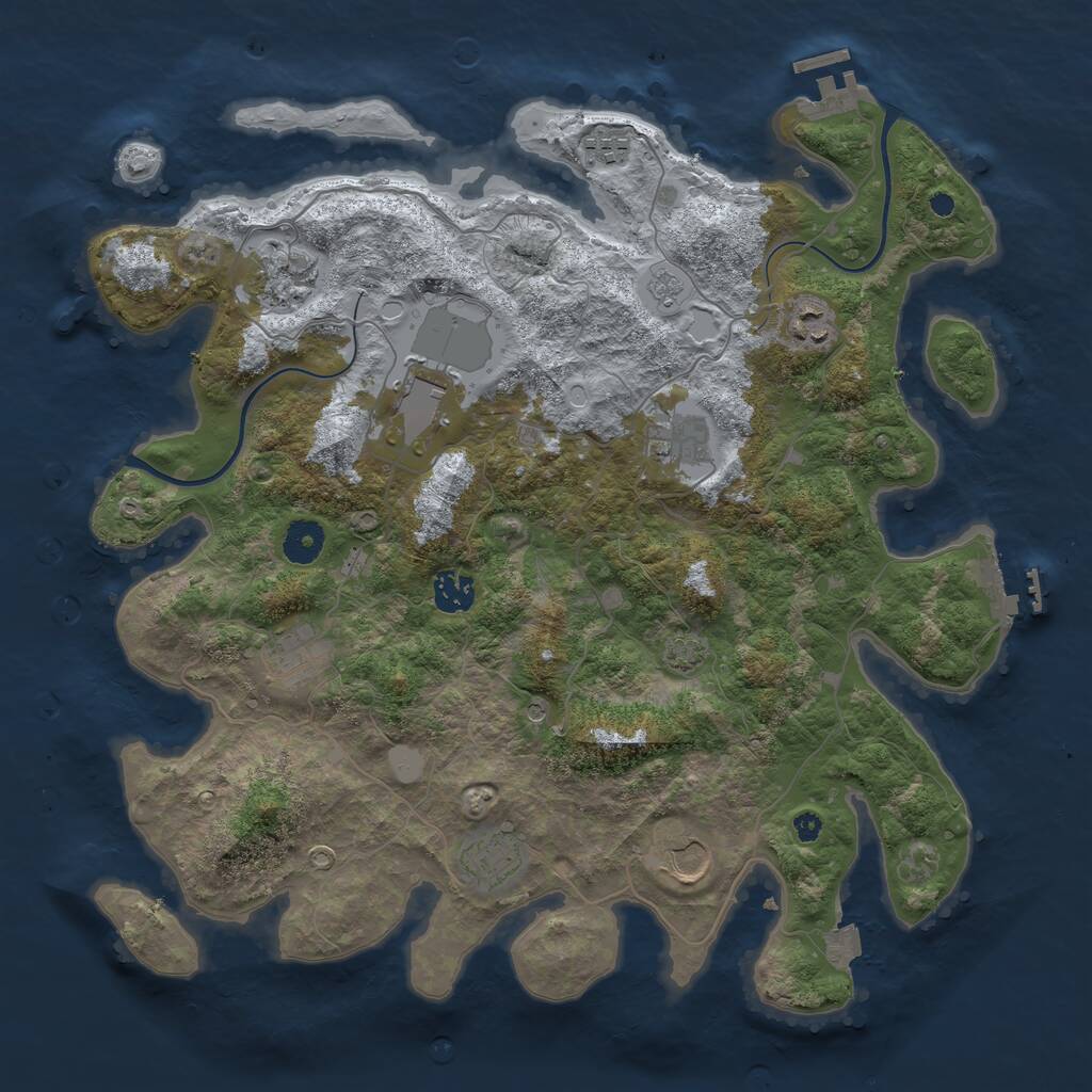 Rust Map: Procedural Map, Size: 3850, Seed: 538287230, 15 Monuments