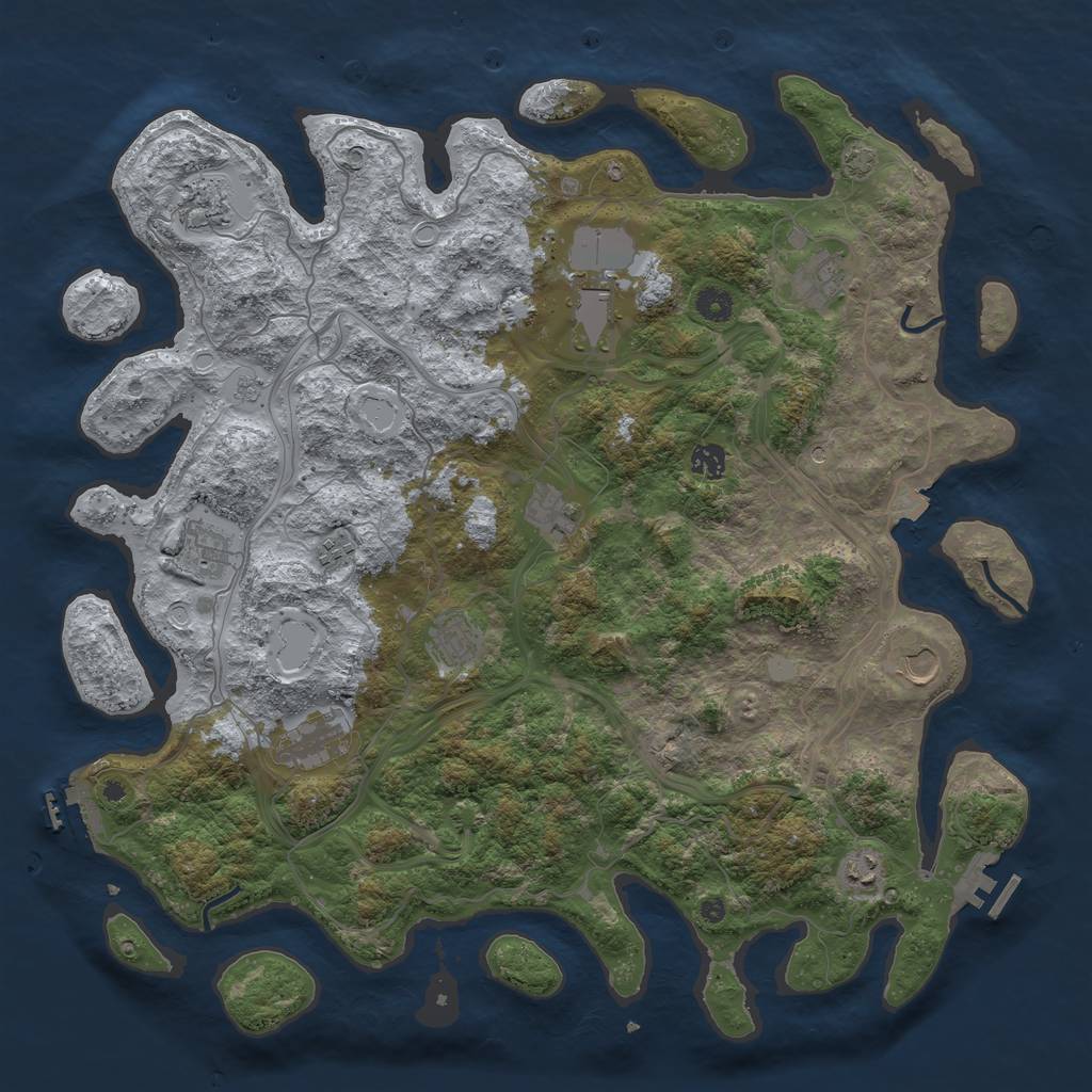 Rust Map: Procedural Map, Size: 4500, Seed: 661748326, 19 Monuments