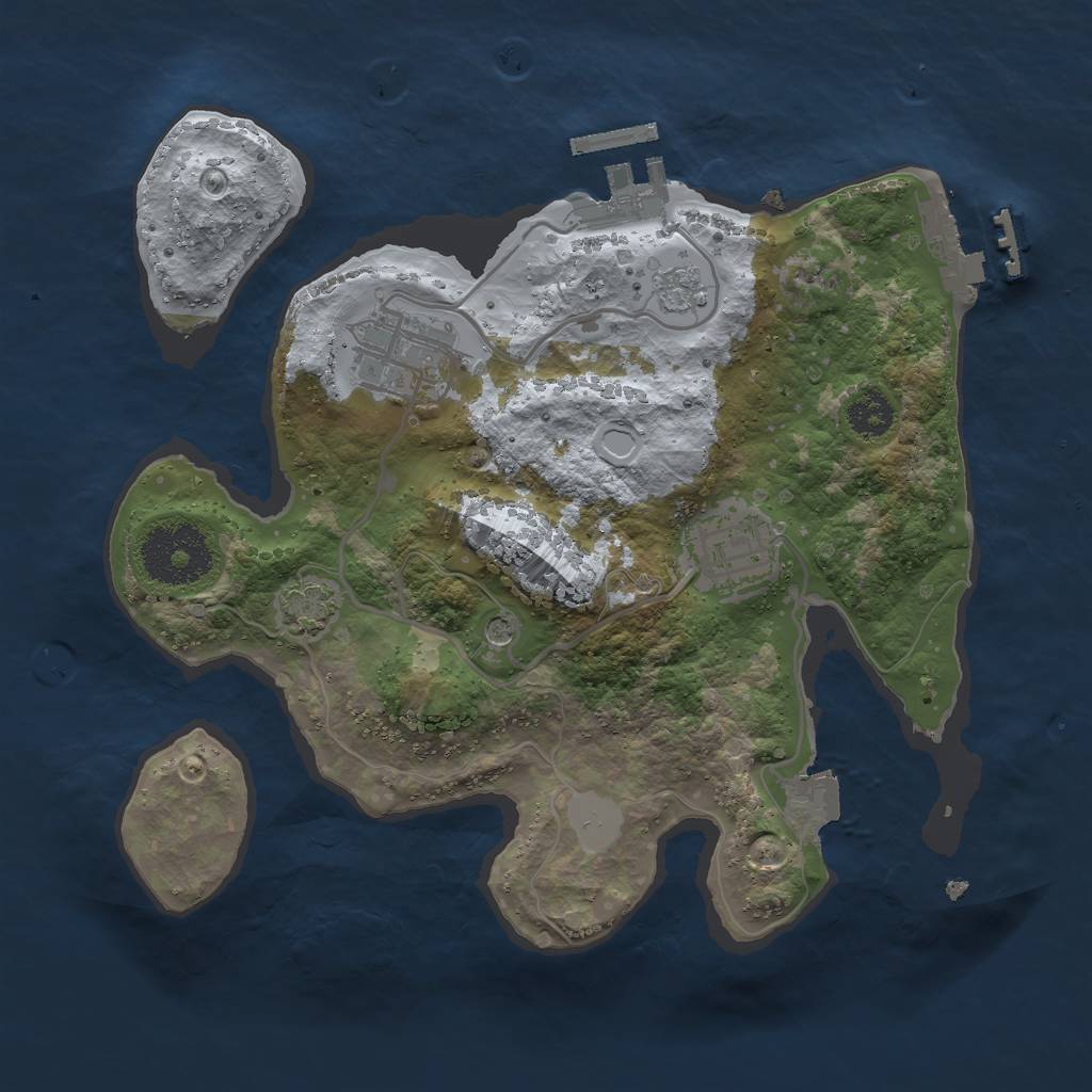 Rust Map: Procedural Map, Size: 2500, Seed: 508, 10 Monuments